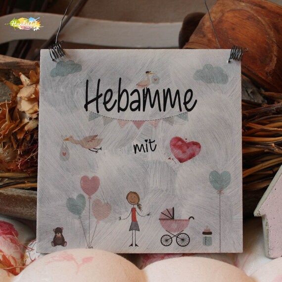 Leben braucht guten Anfang Junge Hebamme Geburt Taufe Nachwuchs ShabbyStyle