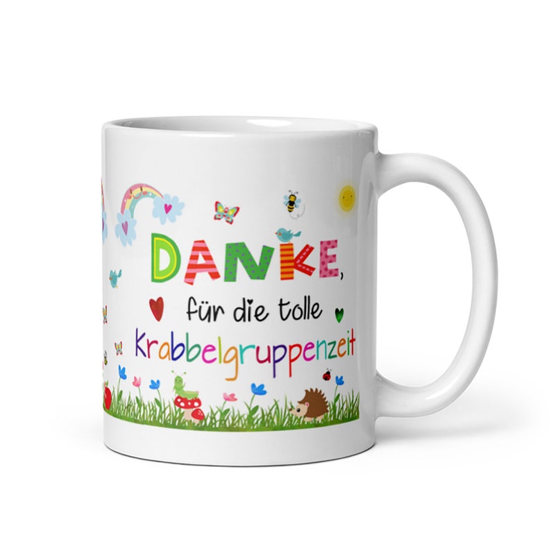 Tasse / Danke, für die tolle Krabbelgruppenzeit Personalisierung mit Wunschname möglich Erzieherin Tagesmutter Bild 1