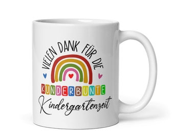 Tasse / Vielen Dank für die kunterbunte Kindergartenzeit  - Personalisierung mit Wunschname möglich - Erzieherin - Tagesmutter - Abschied