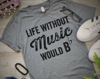Without Piano Life Would Be Flat – T-Shirt Donna In Cotone Organico – Music Theme