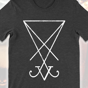 Sigil of Lucifer Shirt, Satanic Occult TShirt, Demonic Witchcraft Shirts, Lucifer Shirt, Death Metal Tee, Goat Skull Shirts, Occult Clothing