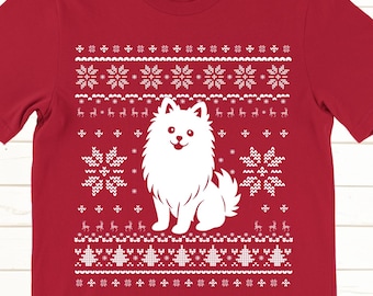 Pomeranian Christmas T-Shirt: Cute Dog Lover Holiday Tee, Funny Pomeranian Ugly Xmas Shirt
