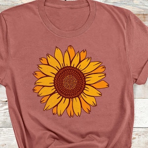 Sunflower T-Shirt, Floral Graphic Tee, Nature Shirt for Women, Unisex Cotton Top