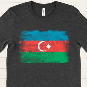 Azerbaijan Flag T-Shirt, Azerbaijani Crescent Star Graphic Tee, Unisex National Pride Shirt