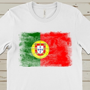 Portugal Flag T-Shirt, Distressed Portuguese Pride Shirt, Unisex National Colors Tee