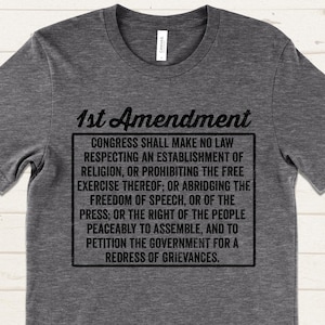 1st Amendment T Shirt, Free Speech Shirt, First Amendment Tee, Patriotic T-Shirt, Freedom of Speech Shirt, Political Rights Shirt