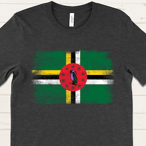 Dominica Flag T-Shirt, Dominican Parrot National Graphic Tee, Unisex Country Pride Shirt