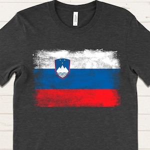 Slovenia Flag T-Shirt, Distressed Slovenian Pride Shirt, Unisex National Colors Tee