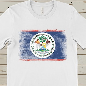 Belize Flag T-Shirt, Belizean Coat of Arms Graphic Tee, Unisex Country Pride Shirt