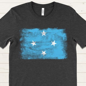 Micronesia Flag T-Shirt, Distressed Micronesian Pride Shirt, Unisex National Colors Tee