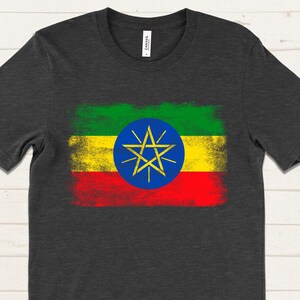 Ethiopia Flag T-Shirt, Ethiopian Pride Shirt, Distressed Ethiopia Graphic Tee for Men and Women
