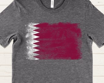 Qatar Flag T-Shirt, Distressed Qatari Pride Shirt, Unisex National Colors Tee