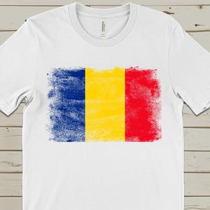 Romania Flag T-Shirt, Distressed Romanian Pride Shirt, Unisex National Colors Tee