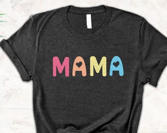 Mama Shirt for Mom for Mothers Day - Mama Hearts T Shirt for Women - Cute Mama T-shirt Gift for Mothers Day - Cute Simple Mama Shirt