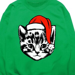 Cute Christmas Kitty Cat Sweatshirt, Cat Owner Sweatshirt, Christmas Gift for Cat Lady, Cat Mom Gift Idea, Cat Lover Christmas Gift Shirt