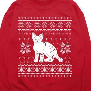 Devon Rex Cat Christmas Sweater,  Devon Rex Owner Sweatshirt, Cute Cat Owner Gift, Devon Rex Cat Gift Ideas, Velcro Cat Sweatshirts