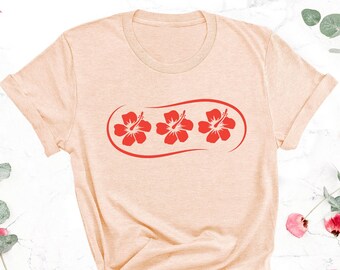 Hibiscus Flower T-shirt, Hawaii Summer Shirt, Oversized Beach Flower Women's Shirts, Aloha Hawaii Tee, Women's Beachwear,  Hibiscus Tee