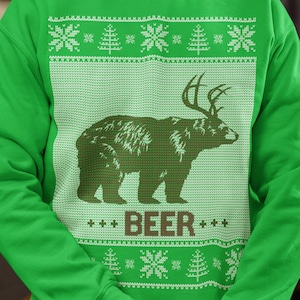 Santa Bear Green Dolman Santa Bear Green Dolman