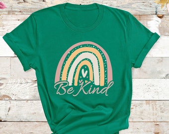 Be Kind Shirt, Kindness Shirt, Rainbow T Shirt, Motivational Tee, Positive Happy Shirt, Cute Gifts for Women, Teachers Day Gift