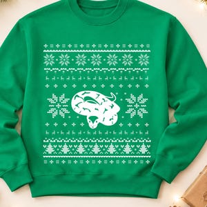 Ball Python Christmas Sweater, Snake Lover Sweatshirt, Reptile Christmas Gift, Ball Python Ugly Xmas Sweater