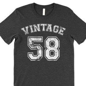 Vintage 1958 Birthday Shirt. Born in the Year 1958 Birthday Gift. - Etsy