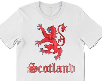 Retro Scottish Lion Rampant Tee Shirt. Scottish Roots. Scotland Gift.