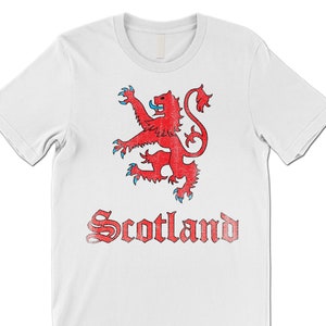 Retro Scottish Lion Rampant Tee Shirt. Scottish Roots. Scotland Gift.