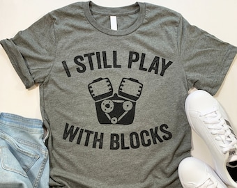 Men's 'I Still Play With Blocks' T-Shirt - 100% Cotton Funny Graphic Tee For Adults - View #7