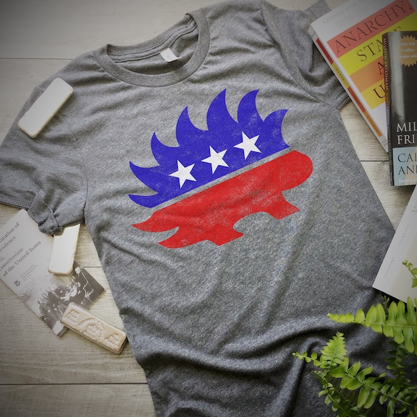 Vintage Libertarian Porcupine T Shirt | Political T-shirt | Classical Liberal T-Shirt