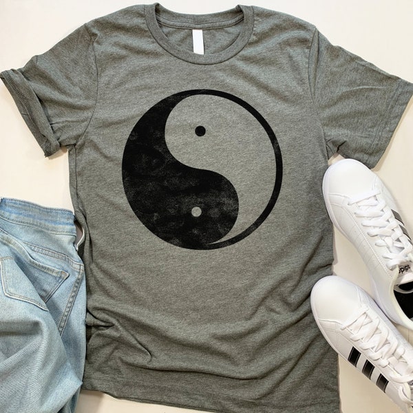 Retro Vintage Yin Yang T Shirt for Men and Women.