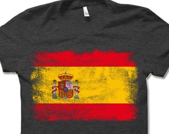 Amdesco Spain Flag Spanish Toddler Raglan Shirt