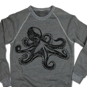 Tattooed Octopus Sweatshirt. Premium Quality Triblend Sweatshirt.