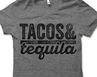 Tacos & Tequila Shirt. Funny Mexican Vacation Tee Shirt.