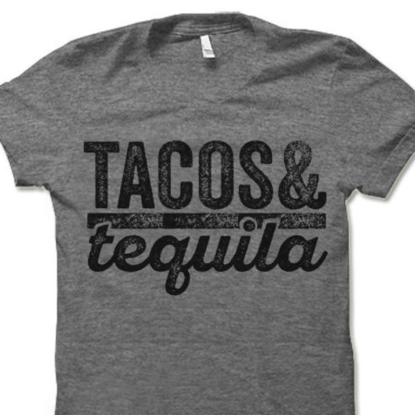 Tacos & Tequila Shirt. Funny Mexican Vacation Tee Shirt.