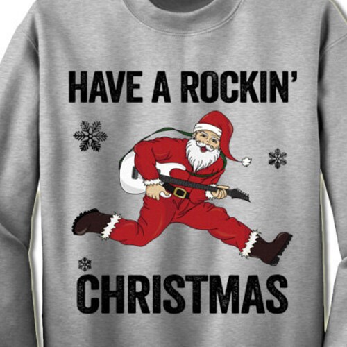 Ugly Christmas Sweater Skull Biker 