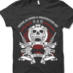 Gravity Trading Men's 2nd Amendment T-Shirt - Gods, Guns, Guts Design (Sizes S-3XL) - View #4