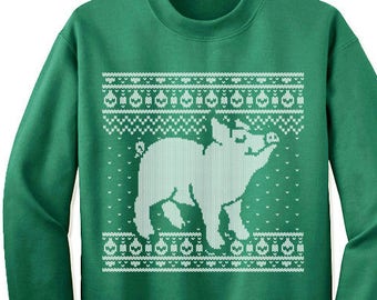 Piggy Christmas Sweater Sweatshirt. Pig Christmas Sweatshirt. Ugly Christmas Sweaters for Men and Women. Christmas Gift.