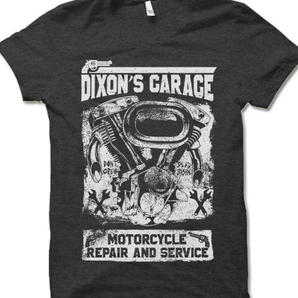 Dixon's Garage Shirt. Cool & Funny Biker T-Shirt.