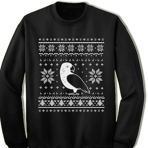 African Gray Parrot Christmas Sweater Sweatshirt. Ugly Xmas Sweater. Bird Owner Sweater.