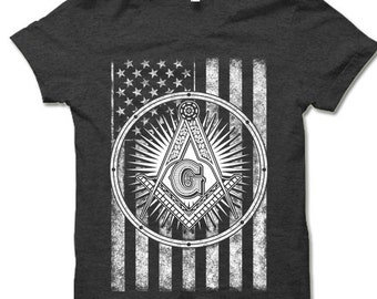 American Freemason T-Shirt. Cool Masonry Masonic Gift. Freemasonry Gifts for Dad.