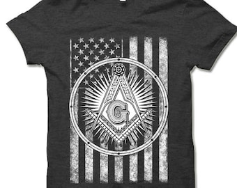 American Freemason T-Shirt. Cool Masonry Masonic Gift. Freemasonry Gifts for Dad.