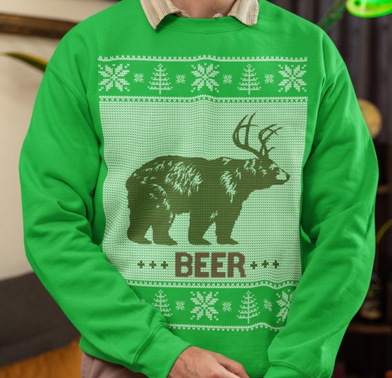 Santa Bear Green Dolman Santa Bear Green Dolman