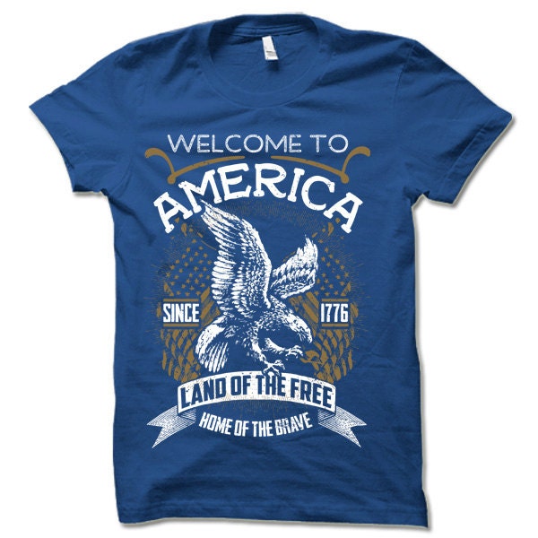 America Tshirt. USA Shirt. Cool Patriotic Tshirt. Land of Etsy