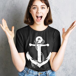 Anchor Shirt, Nautical Shirt for Men and Women, Anchor Graphic Tee, Maritime Themed Shirt, Sea Lover Gift, Coastal Style Shirt image 2