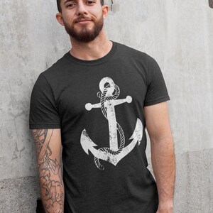 Anchor Shirt, Nautical Shirt for Men and Women, Anchor Graphic Tee, Maritime Themed Shirt, Sea Lover Gift, Coastal Style Shirt image 3