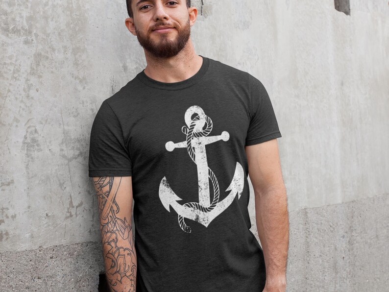 Anchor Shirt, Nautical Shirt for Men and Women, Anchor Graphic Tee, Maritime Themed Shirt, Sea Lover Gift, Coastal Style Shirt image 3
