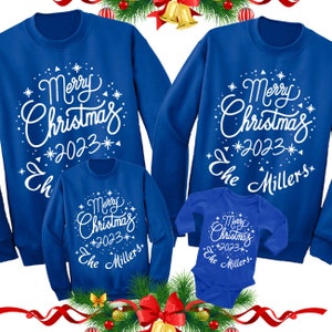 Christmas 2023 Custom Family Sweaters. Ugly Christmas Sweaters. Custom Sweater. Customizable Family Name.