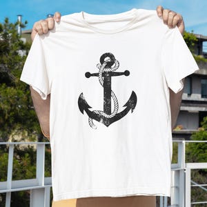 Anchor Shirt, Nautical Shirt for Men and Women, Anchor Graphic Tee, Maritime Themed Shirt, Sea Lover Gift, Coastal Style Shirt image 5