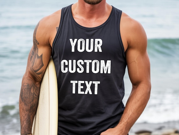Unisex Personalized Custom Tank Top for Men and Women, Add Your Own Text Logo