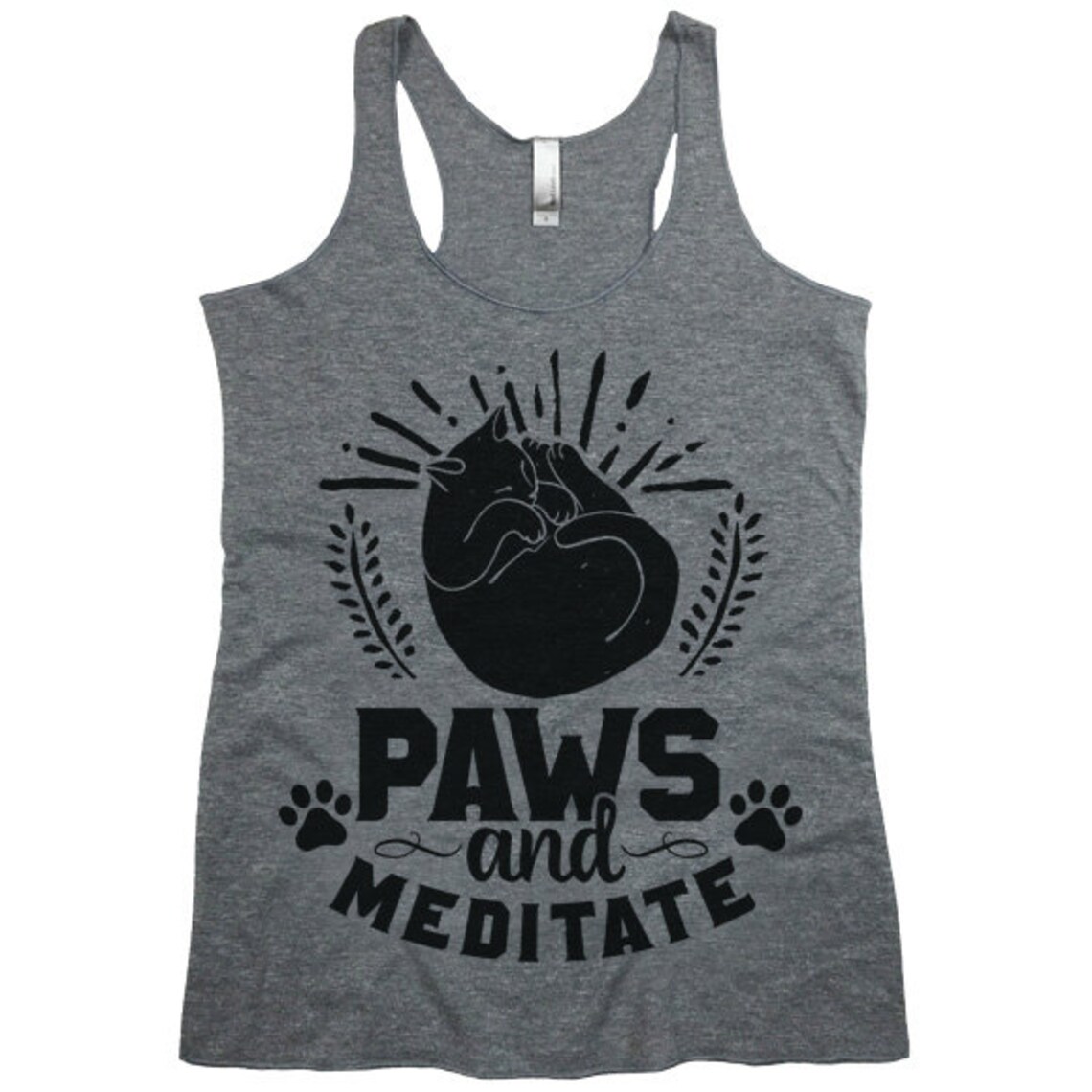 Yoga Tank. Paws and Meditate. Fun Yoga Tops. Racerback Tanks Etsy